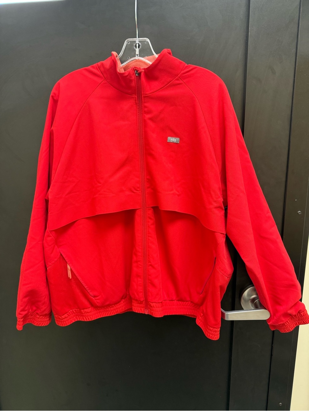 Figs Women's Bright Red Utility Zip Jacket